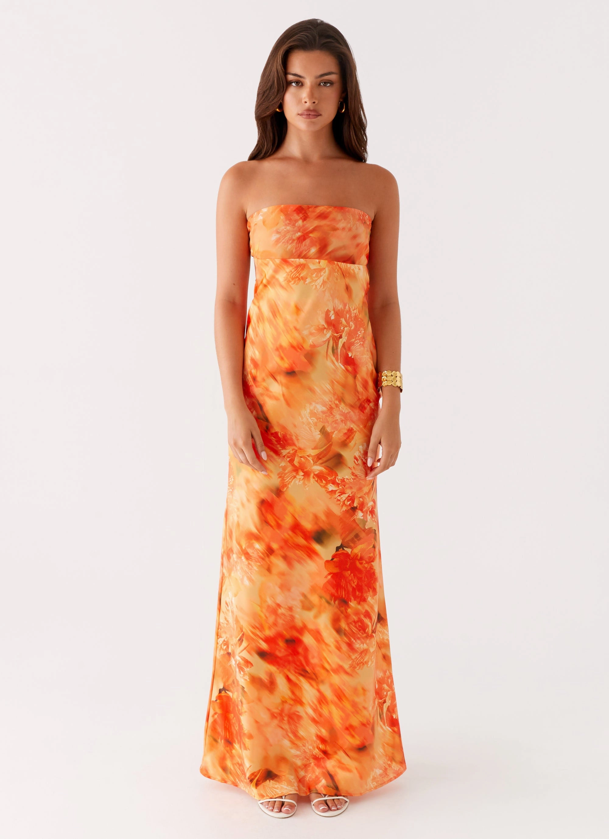 Morning Glow Versatile Layer Carmen Maxi Dress - Sunset Floral