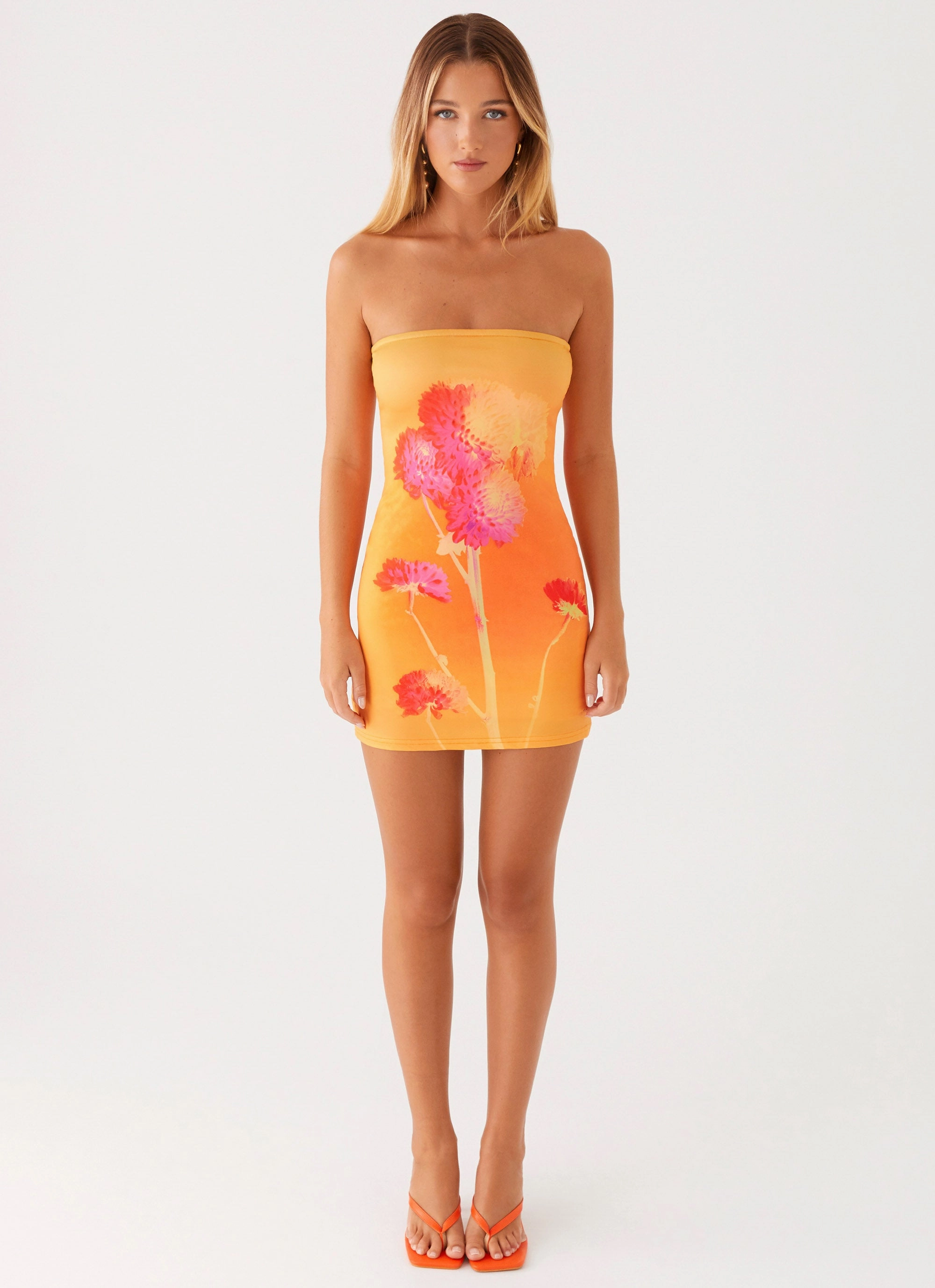 Caroline Mini Dress - Orange Floral Versatile Look
