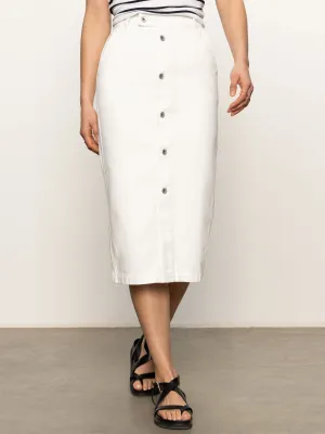 Carrier Denim Skirt Bleached White Sustainable Material Smooth Feel Denim style Carrier Denim Skirt Bleached White