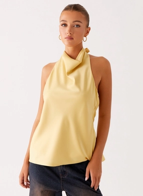 Carsen Halter Top - Yellow Non Restrictive Waistband Carsen Halter Top - Yellow standard fit Modular Layering System