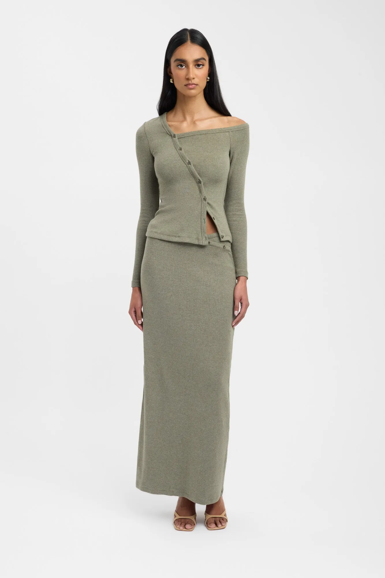 Structured Shape smooth zipper Carter Maxi Skirt