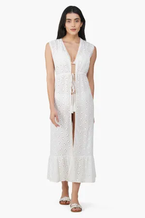 Casa Schiffli Front Single Tie Cover Up