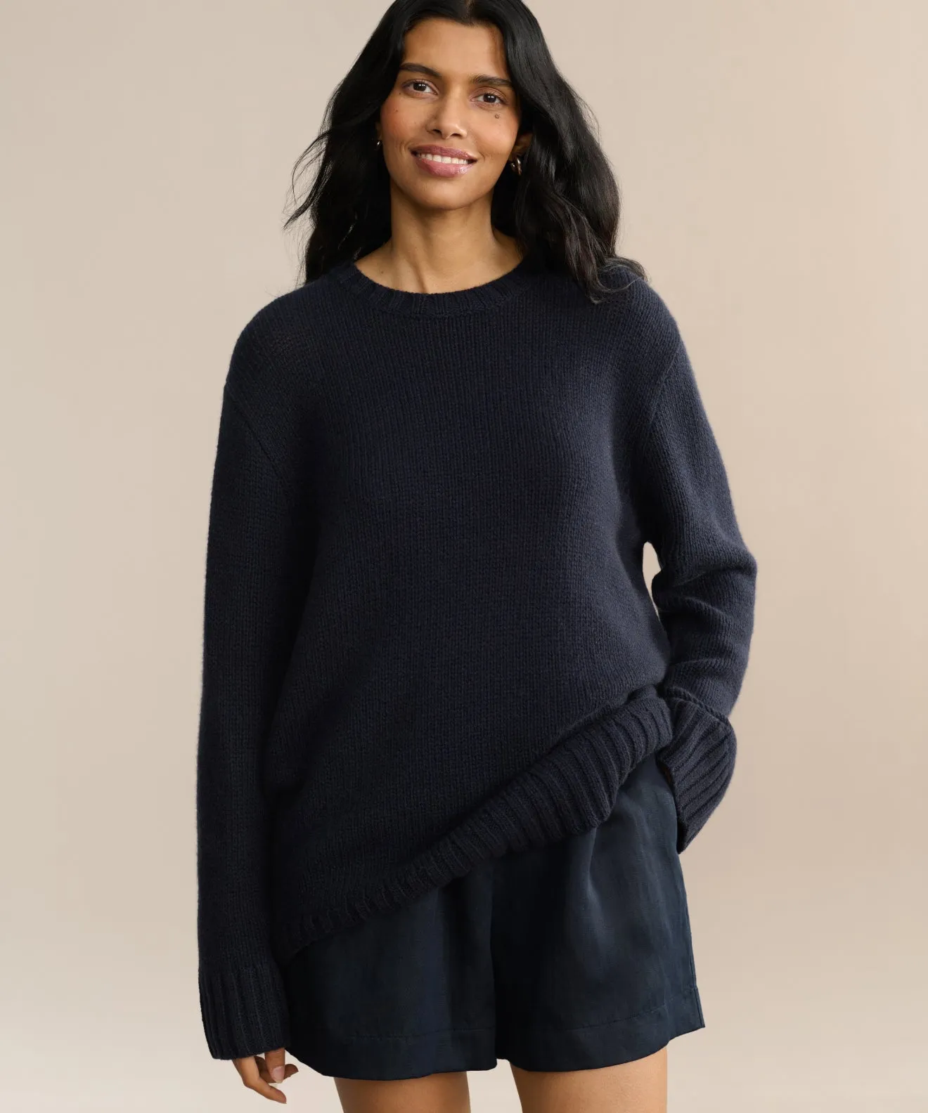 FlatlockSeams Classic Cut Cashmere Amelia Crewneck