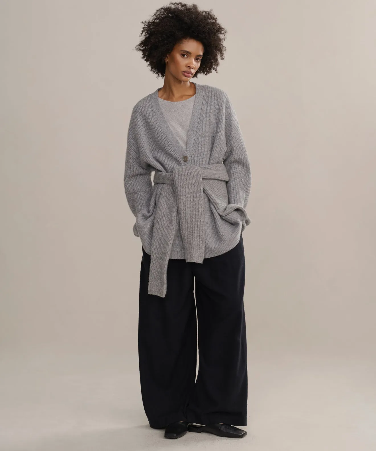 Erasable Surface Coating Cashmere Cocoon Cardigan