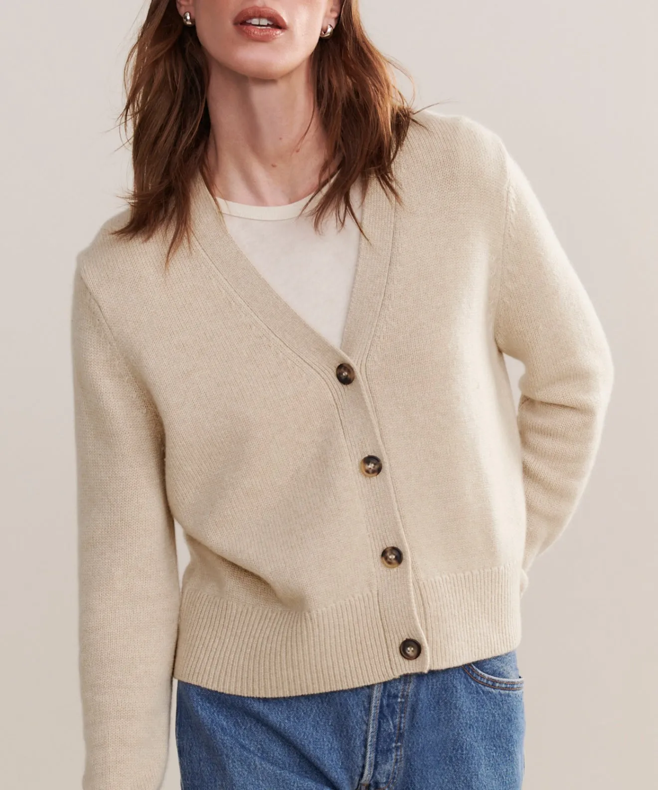 Cashmere Colette Cardigan Breathable mesh panel High Density Weave