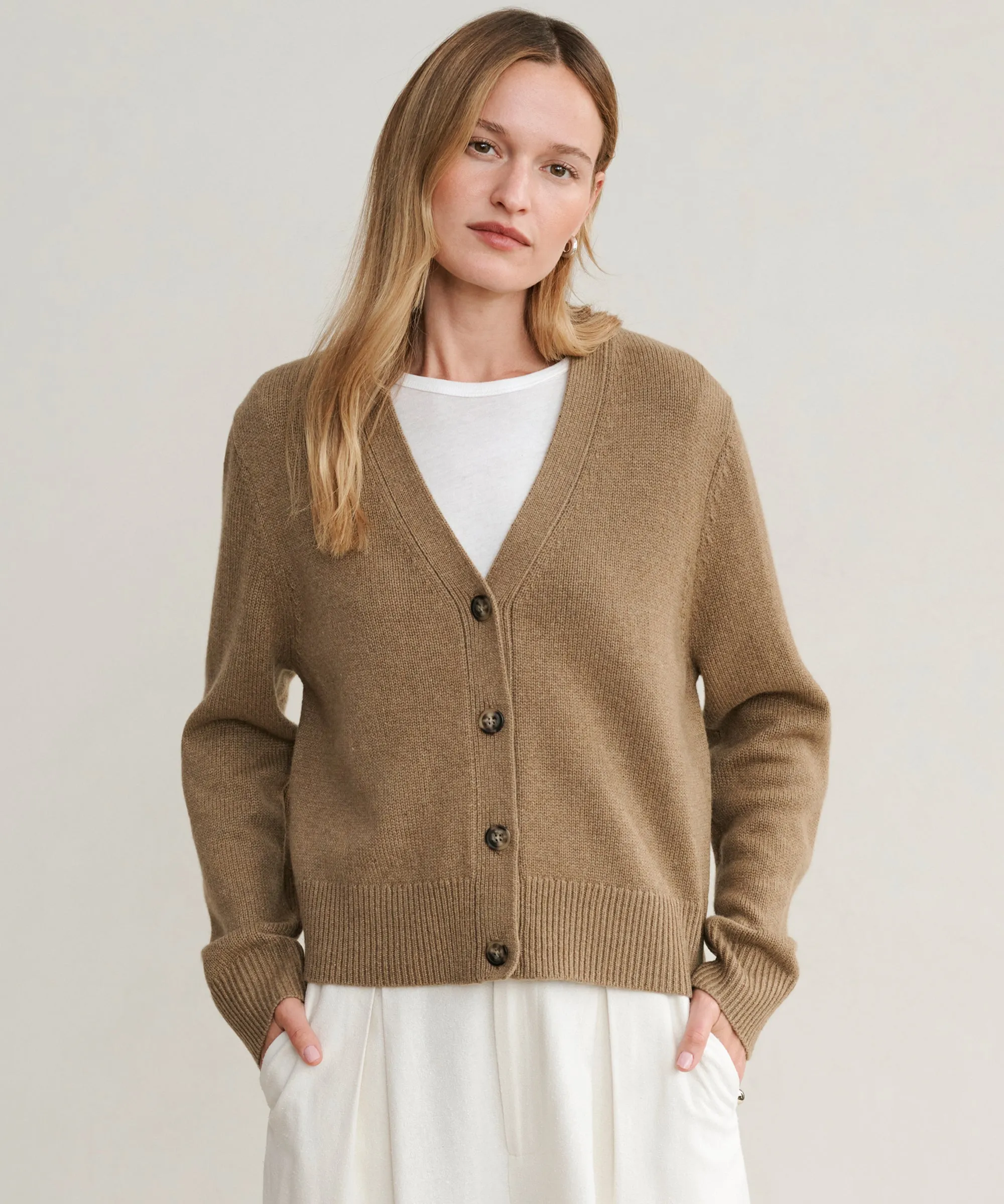 WeightedHem MultiPocket Configuration Cashmere Colette Cardigan