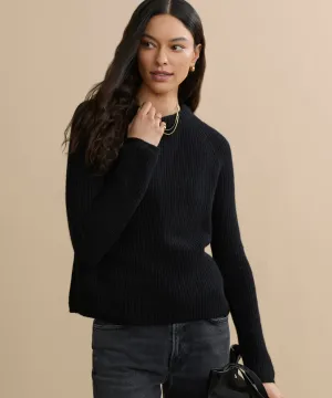 Cashmere Fisherman Sweater SmoothEdged Hem Comfortable Collar Cashmere Fisherman Sweater