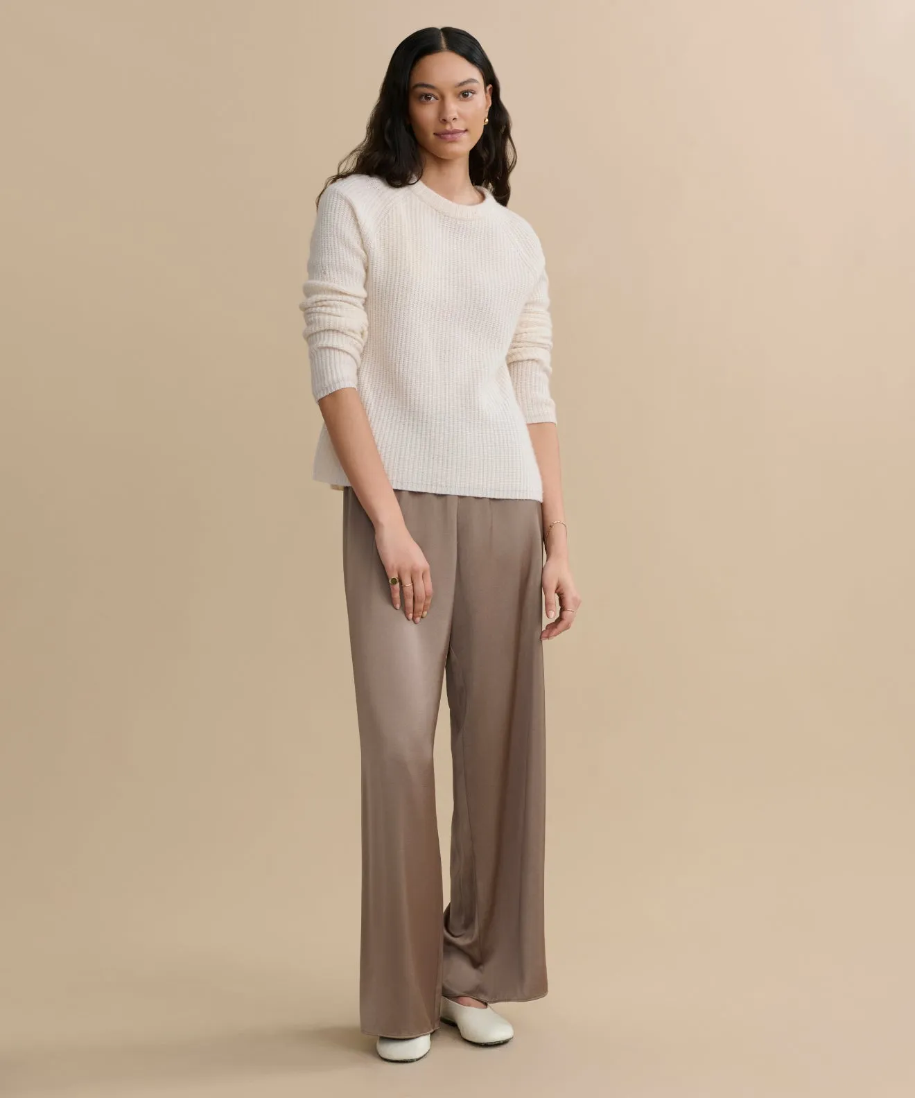 MeshPanel Cashmere Fisherman Sweater