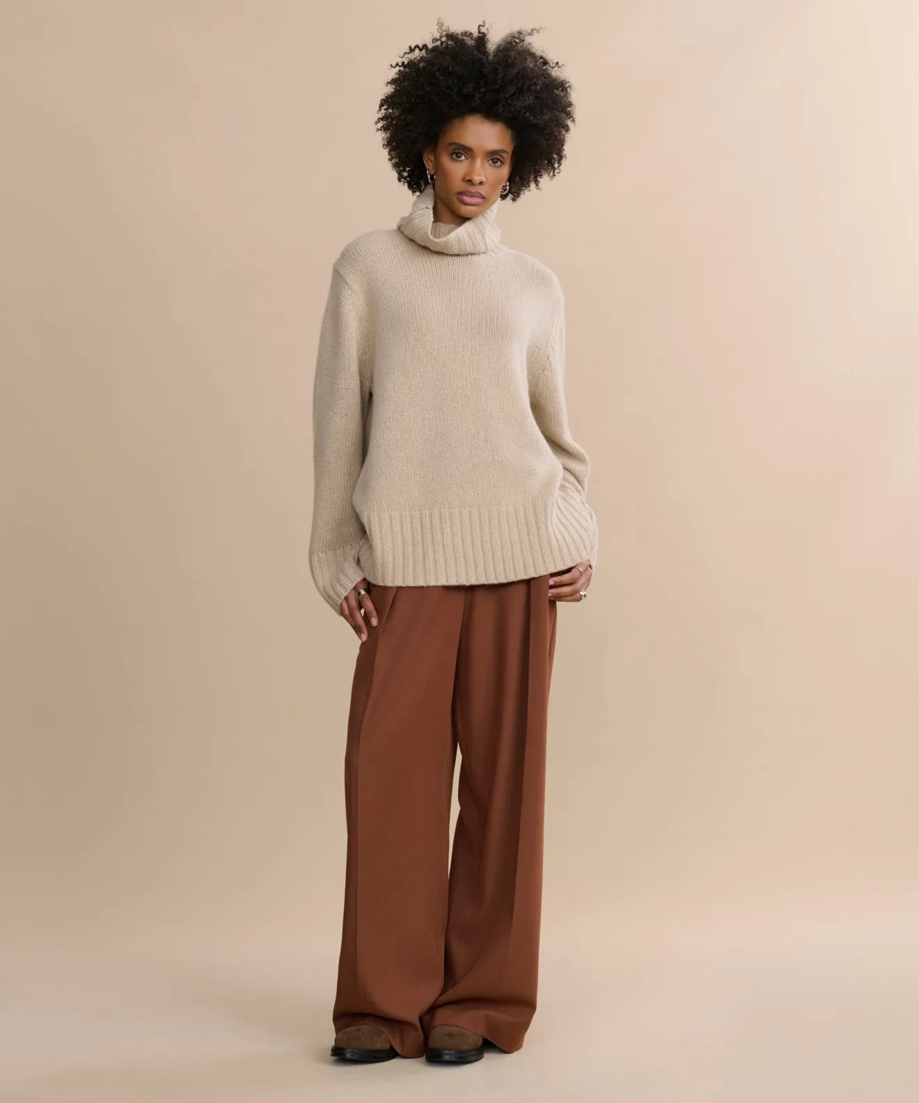 LowImpact Dye Process Cashmere Jet Turtleneck