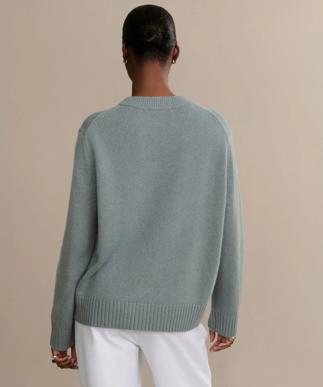 Brushed Inner Layer Cashmere Oversized Crewneck