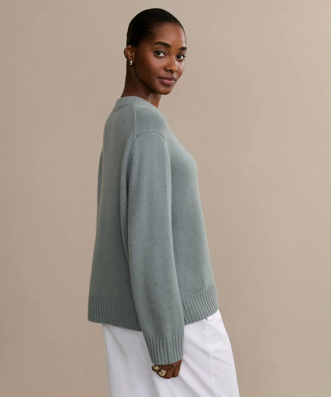 Cashmere Oversized Crewneck Laser Cut Edges ZeroWaste Pattern