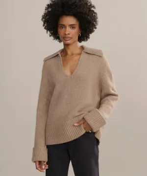 Cashmere Phoebe Polo Versatile Design BambooBlend Layered Neckline Details Cashmere Phoebe Polo