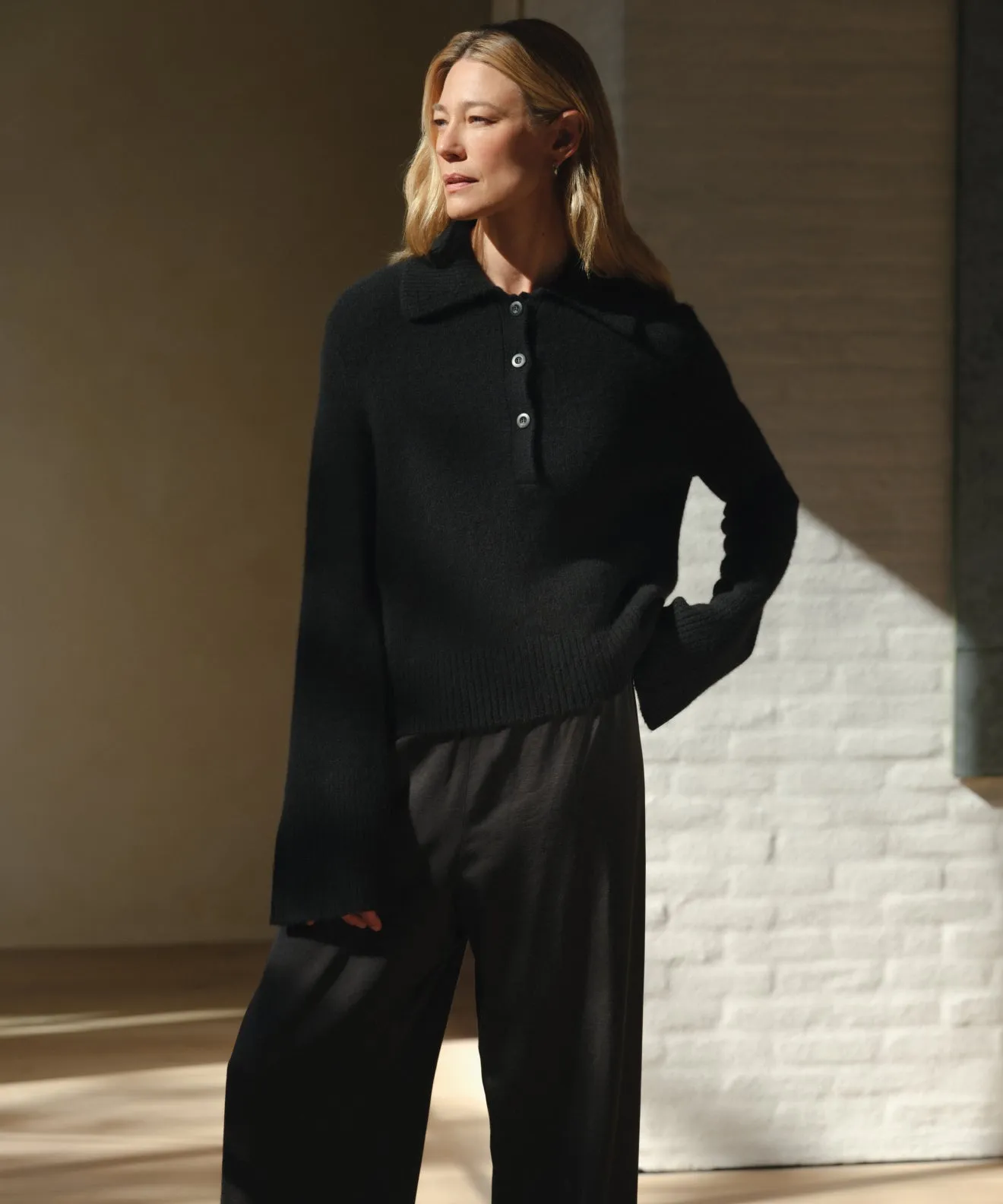 CroppedLength Cashmere Stevie Polo