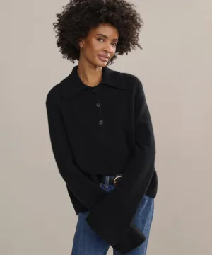 Cashmere Stevie Polo High quality materials Soft Sweater Foldable Cuff Design Cashmere Stevie Polo
