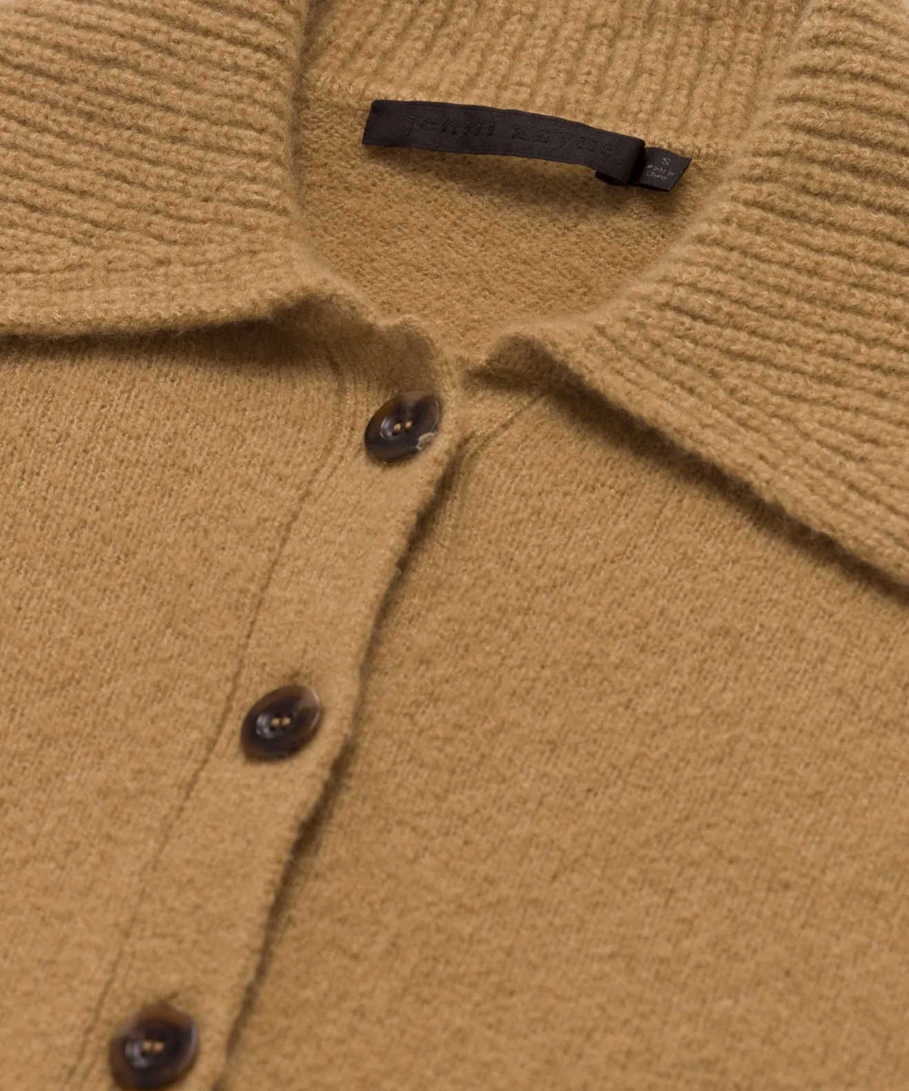 Tactile Soft Texture RawHemDetail Cashmere Stevie Polo