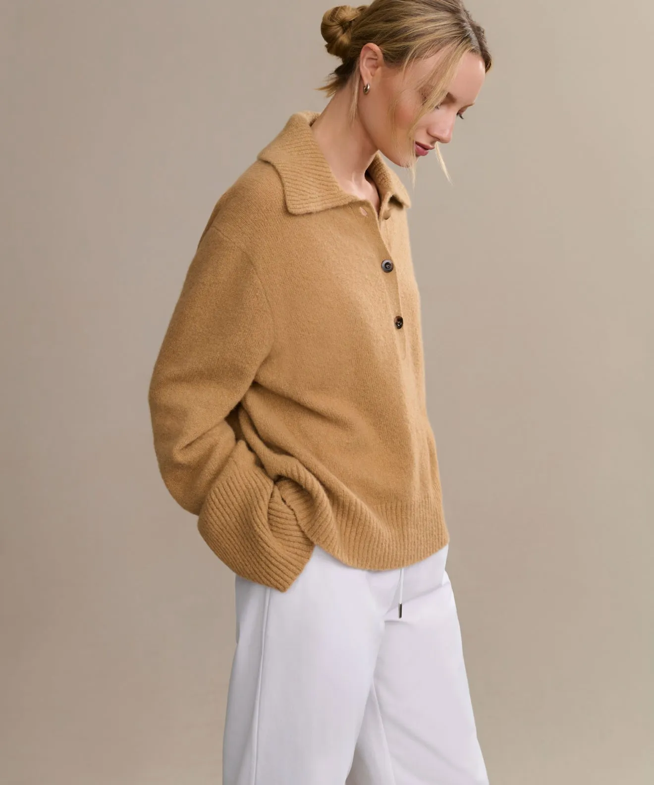 Warm Fabric Sweat Absorbing Lining Cashmere Stevie Polo