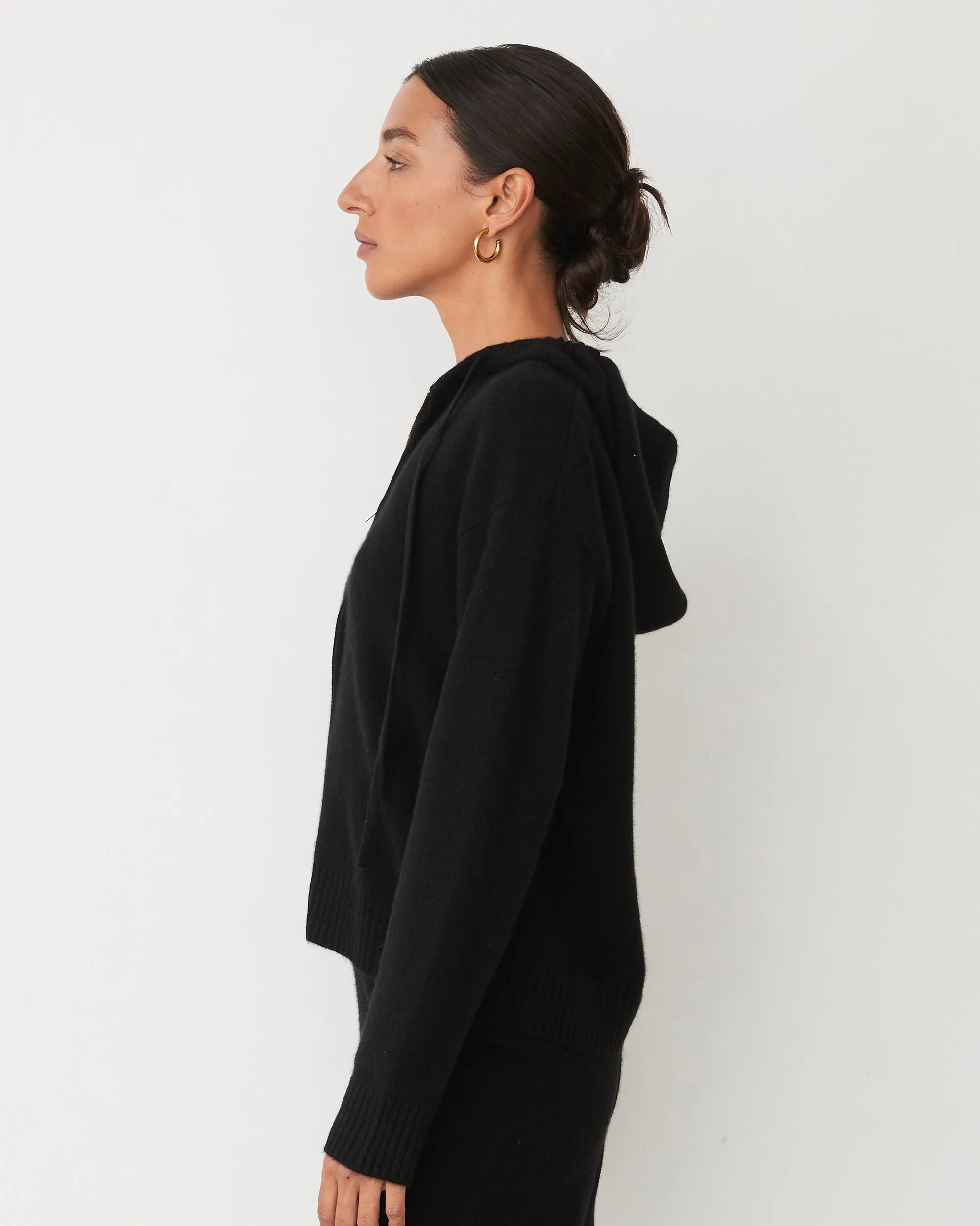 Relaxed Fit Shirt Cashmere Zip Up Hoody