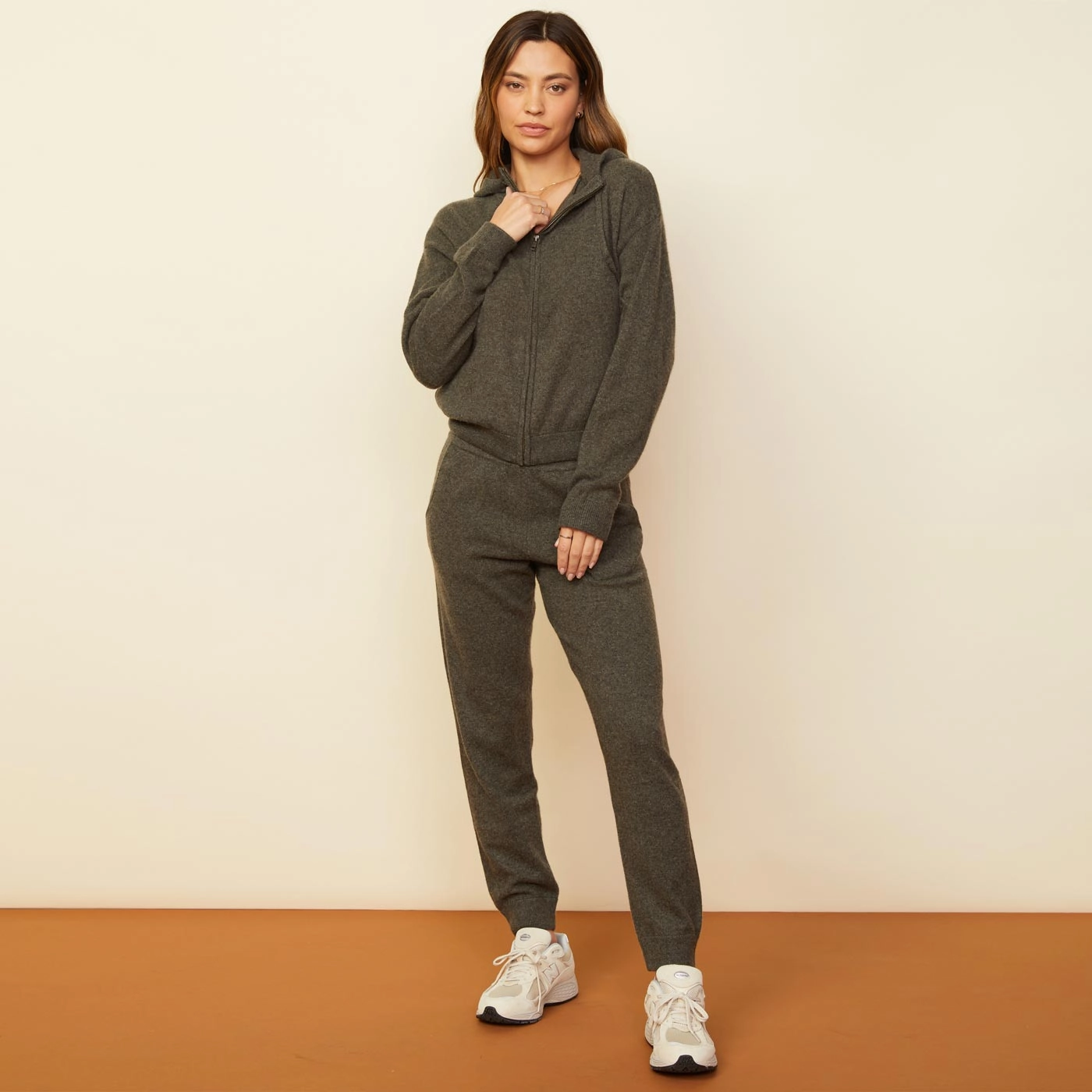 Cashmere Zip Up Hoody Convertible Style MeshPanelIntegration