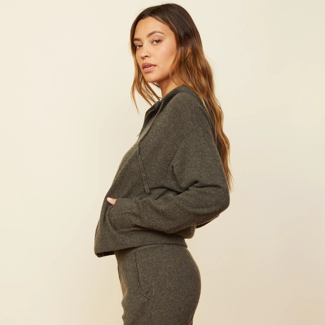 Cashmere Zip Up Hoody RawEdgedDesign Reflective details