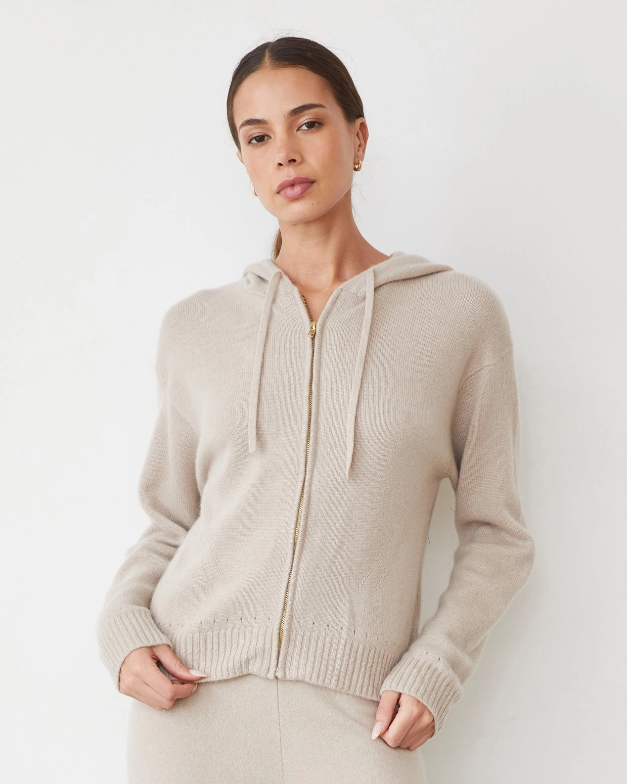 Cashmere Zip Up Hoody Everyday Comfort Fit