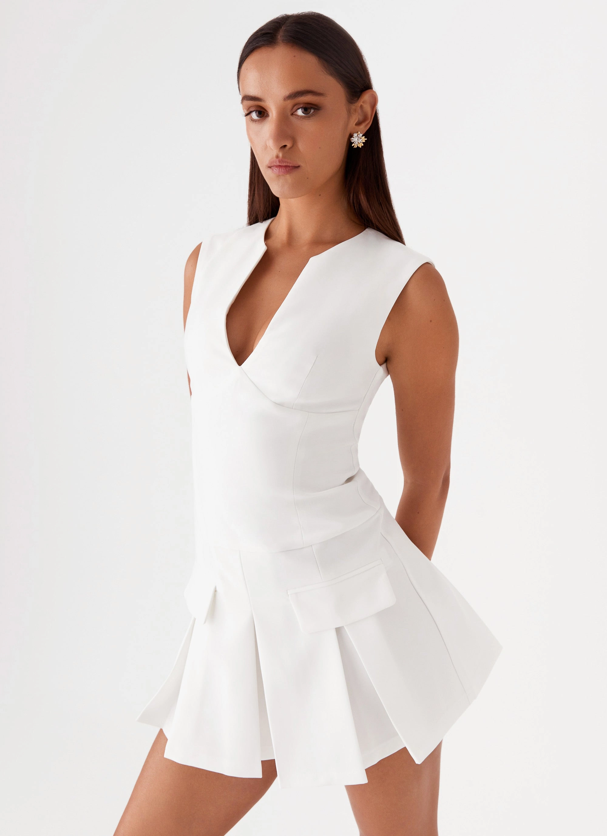 Effortless Look Cassia Mini Dress - White
