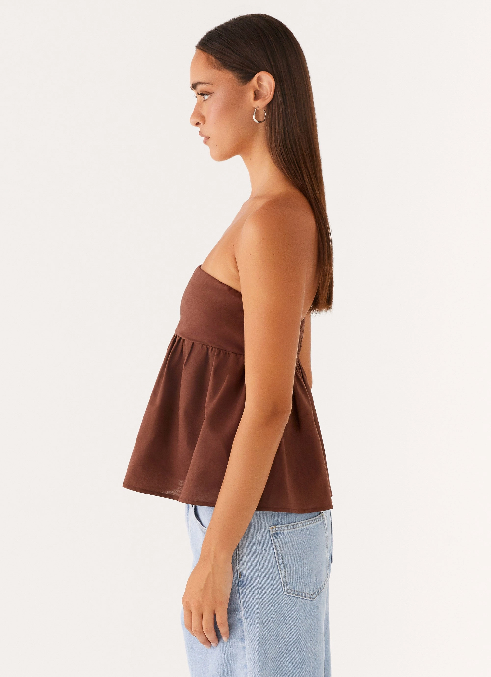 Cassie Tube Top - Chocolate Sporty Hoodie CarbonNeutral Production