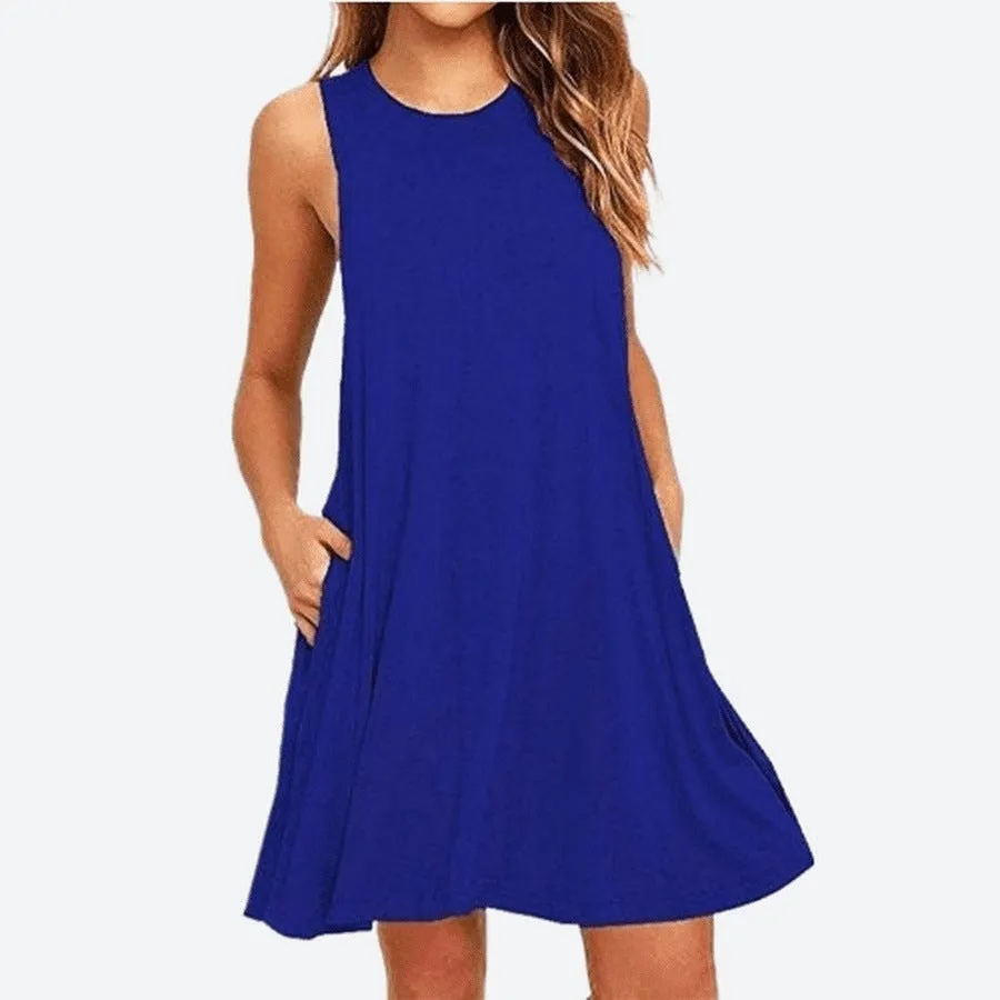 Casual Sleeveless A-Line Mini Dresses