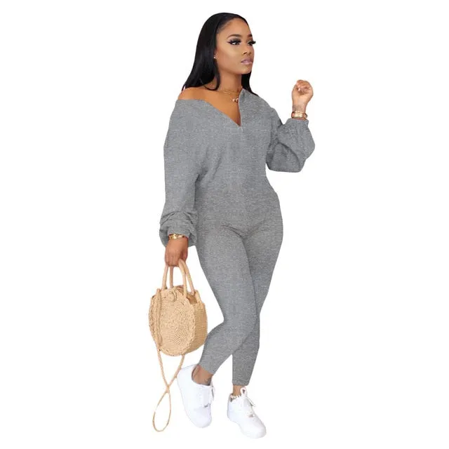 Casual V-Neck Rompers