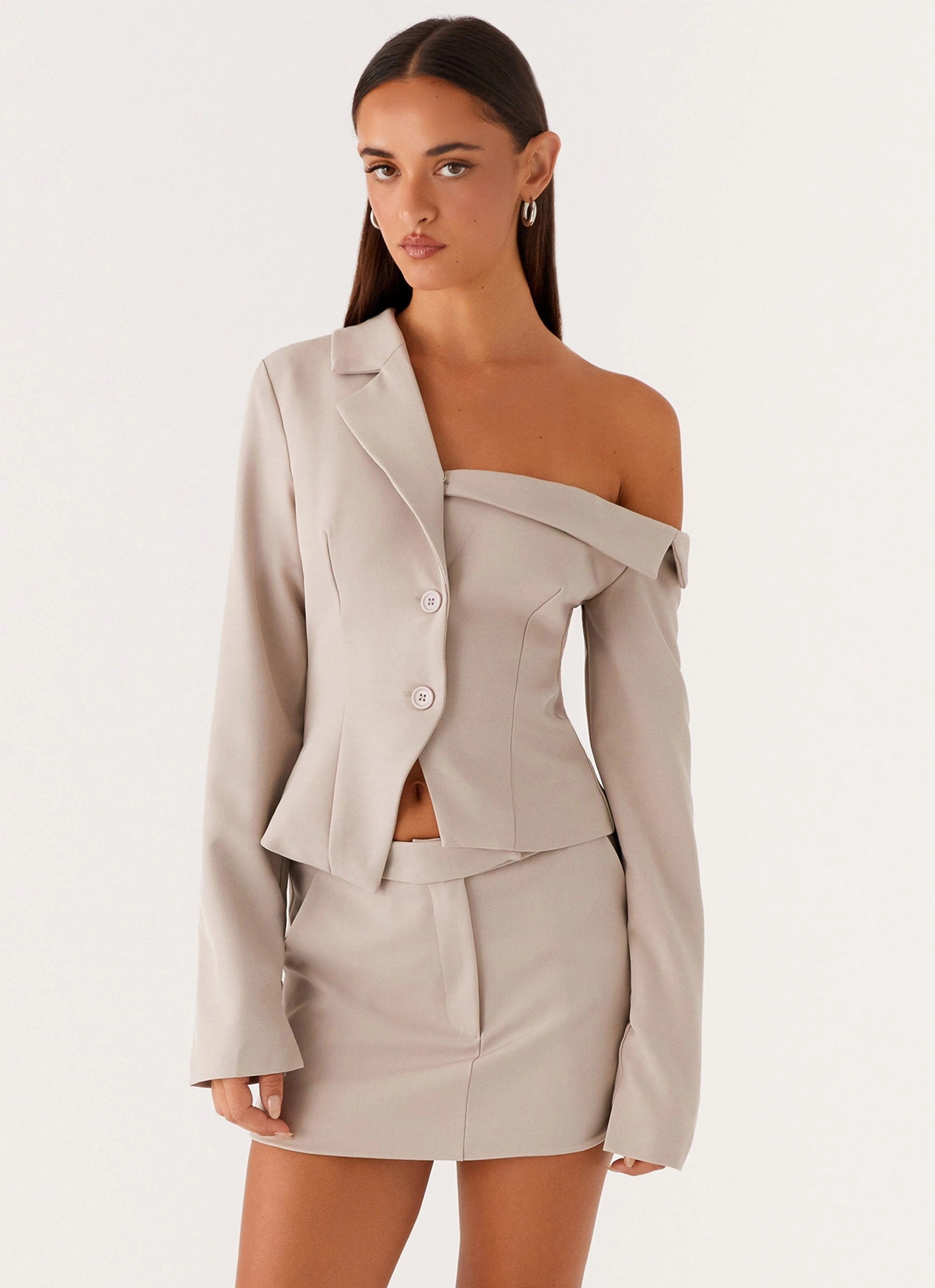 Vogue Low Rise Mini Skirt - Pebble Comfortable Fit Wear