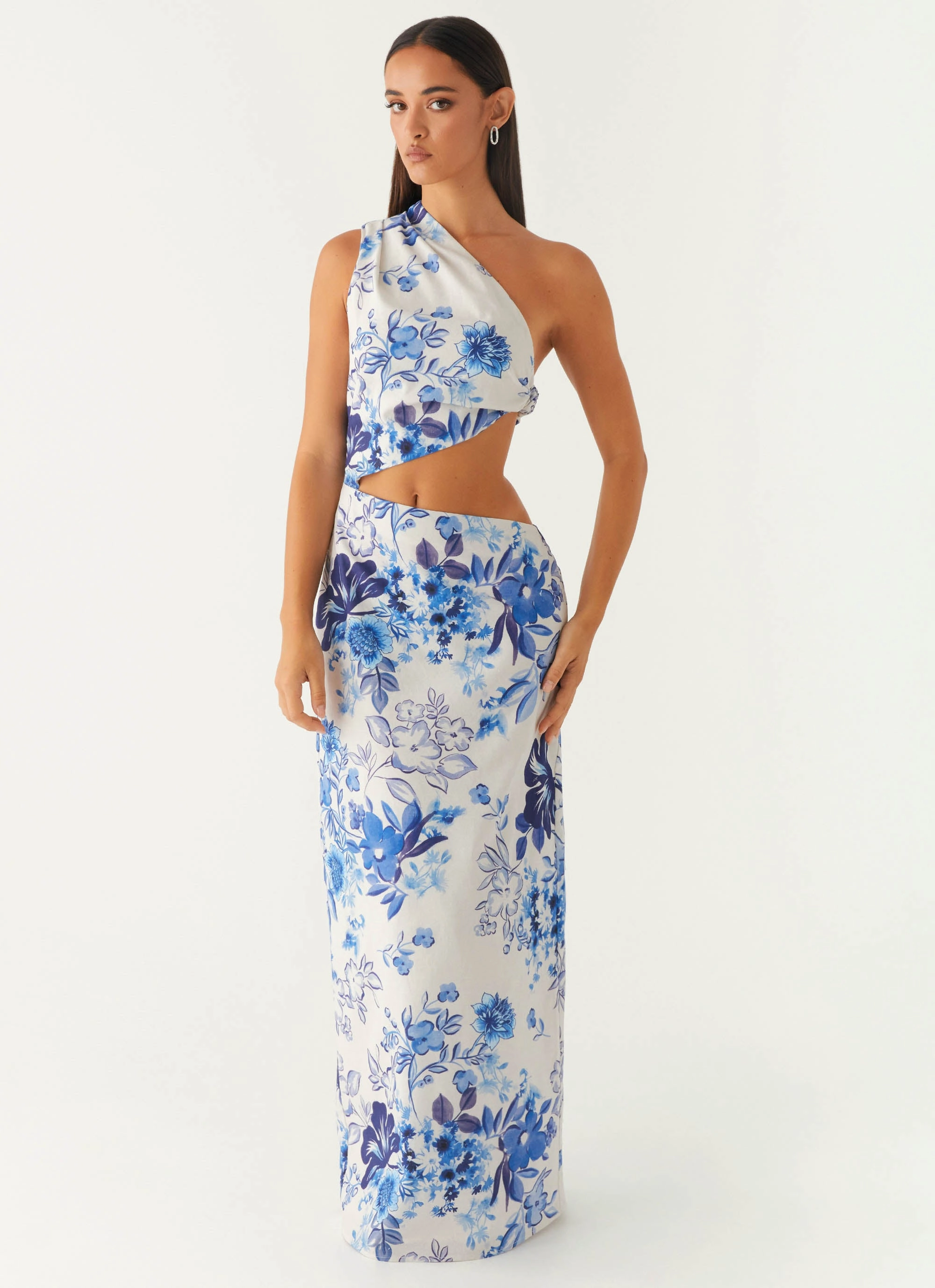All Summer Long Maxi Dress - Serene Sky Floral Simple formal dress
