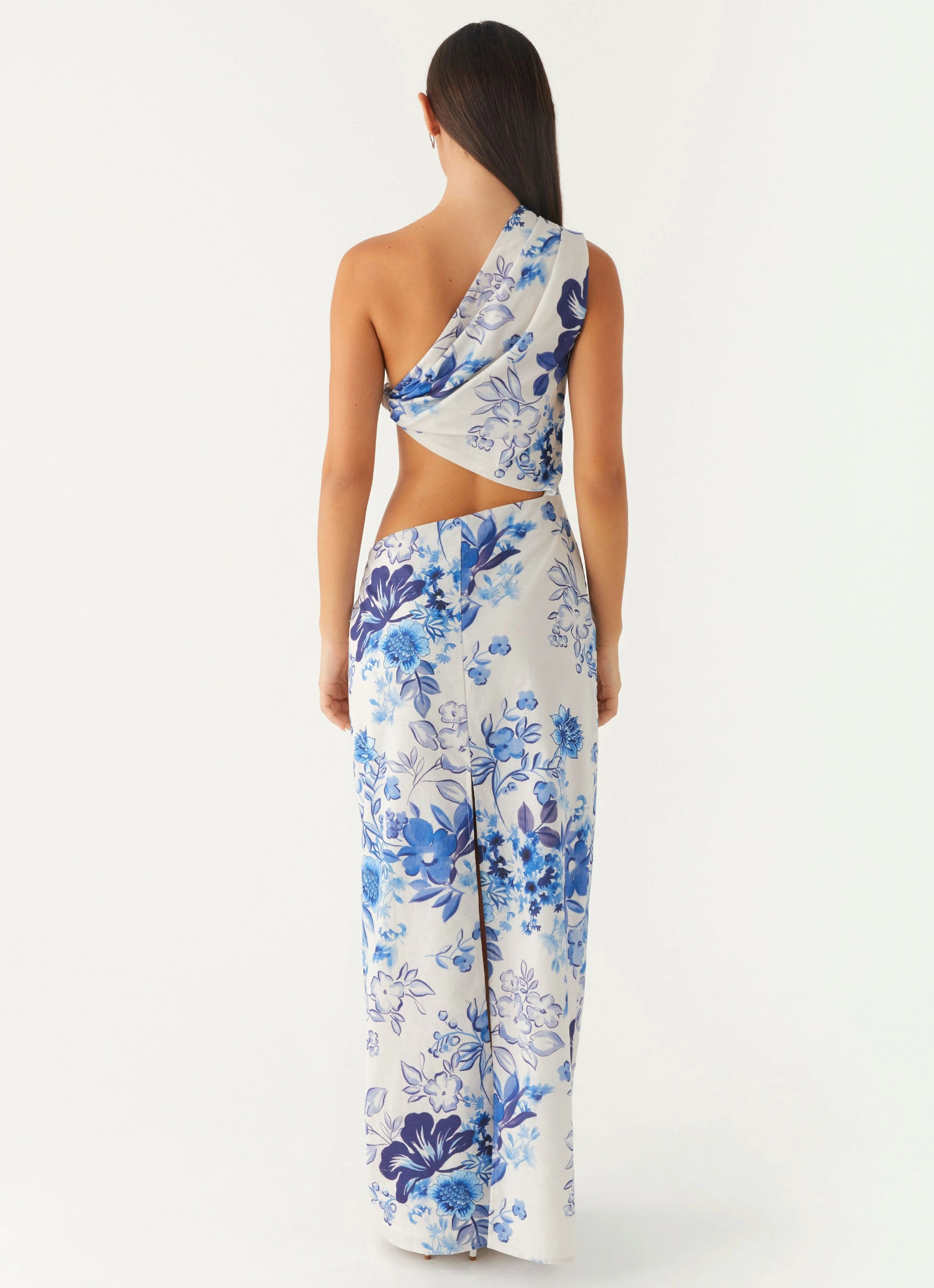 Trendy Layering Magnetic-Closure All Summer Long Maxi Dress - Serene Sky Floral