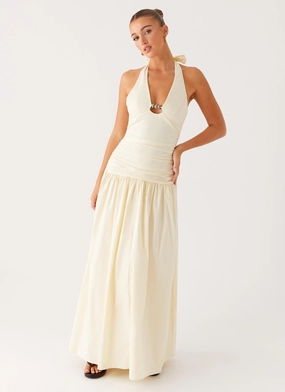 Casual Comfort Val Maxi Dress - Lemon Vintage feel Val Maxi Dress - Lemon