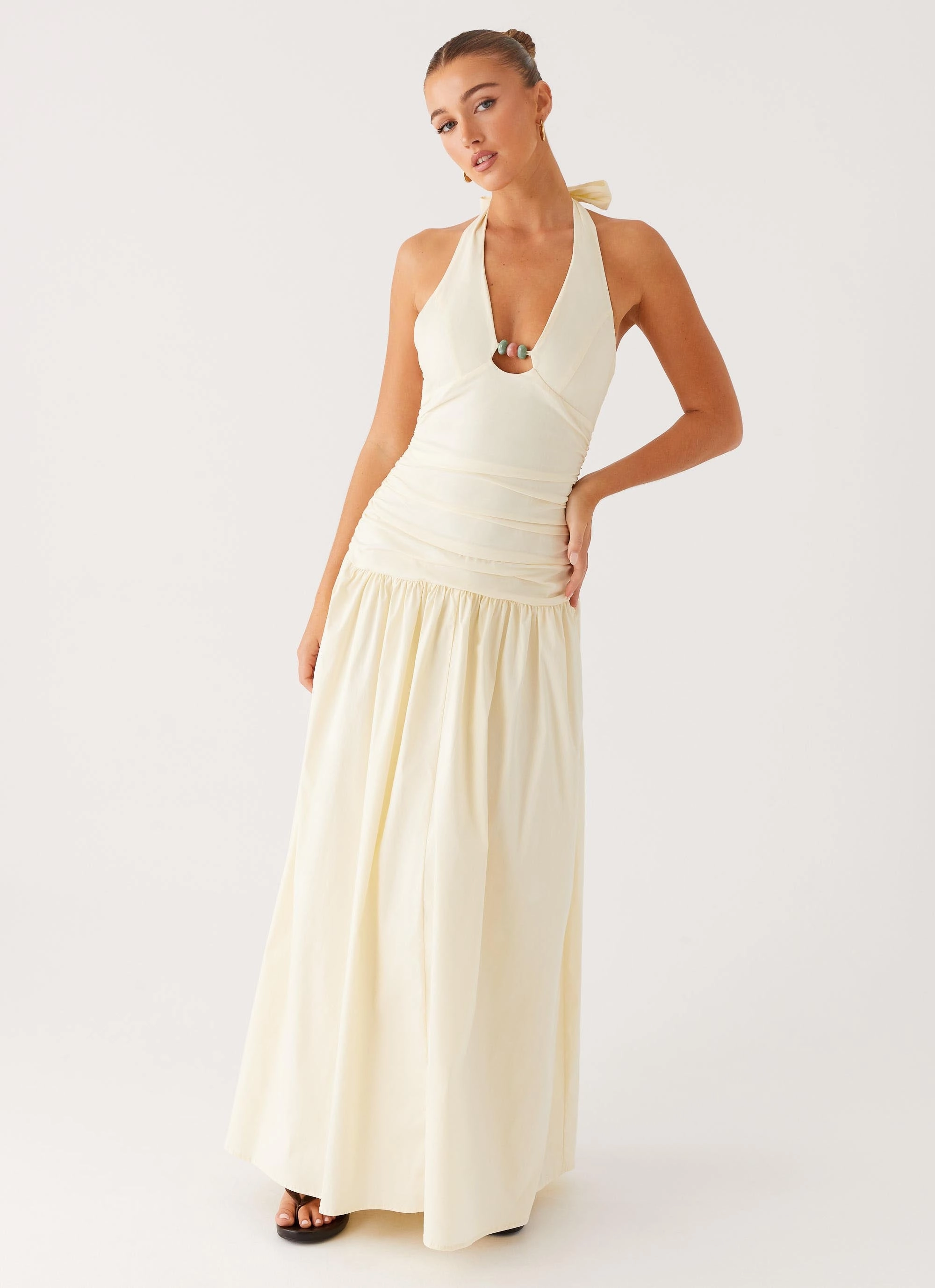 Vintage feel Val Maxi Dress - Lemon