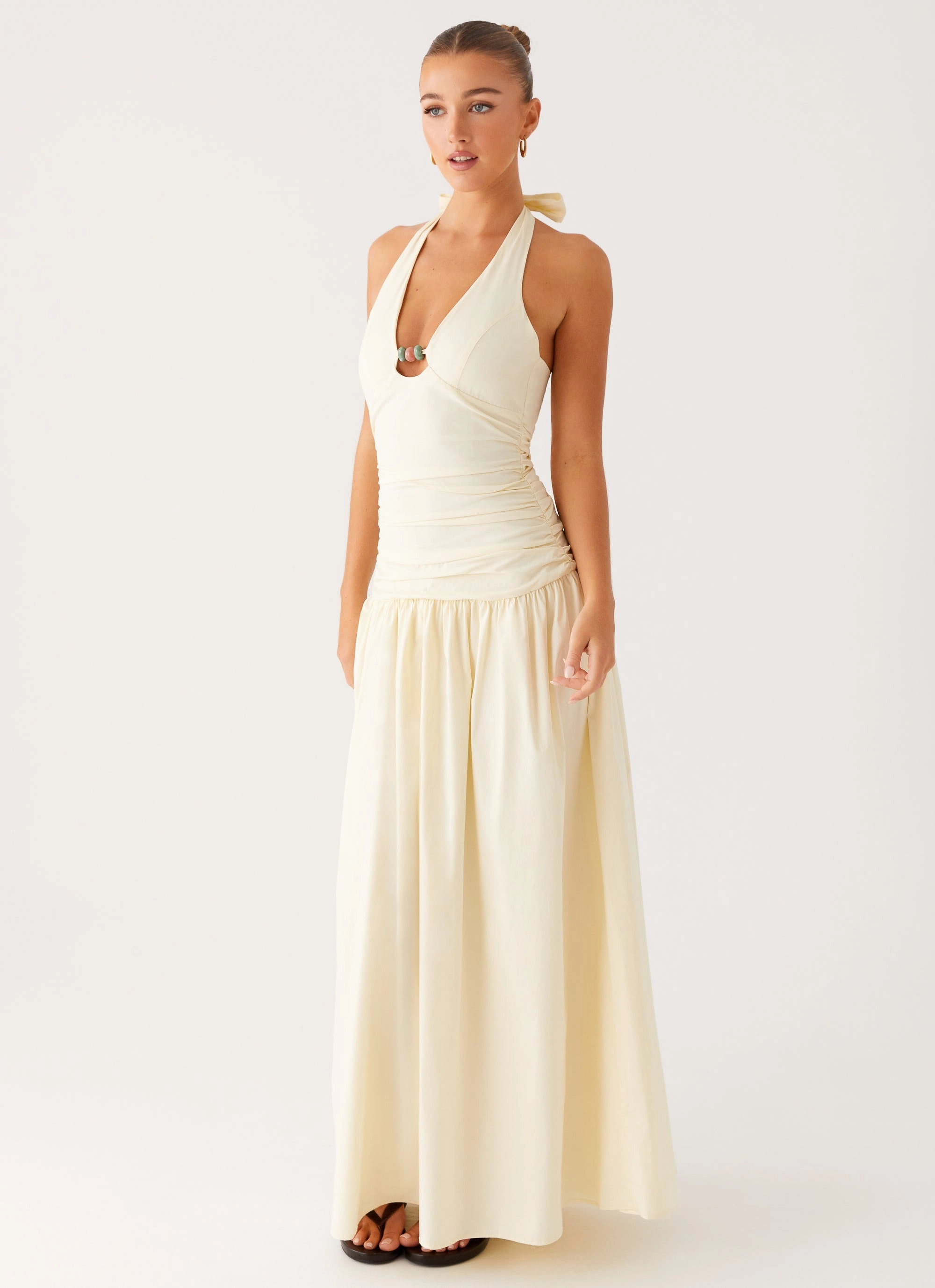 Chilly Weather Layer Val Maxi Dress - Lemon