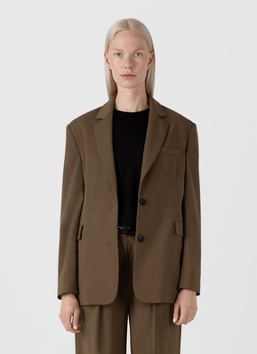 Casual Comfort Women's Wool Blazer in Dark Camel Women's Wool Blazer in Dark Camel Advocate Bohemian
