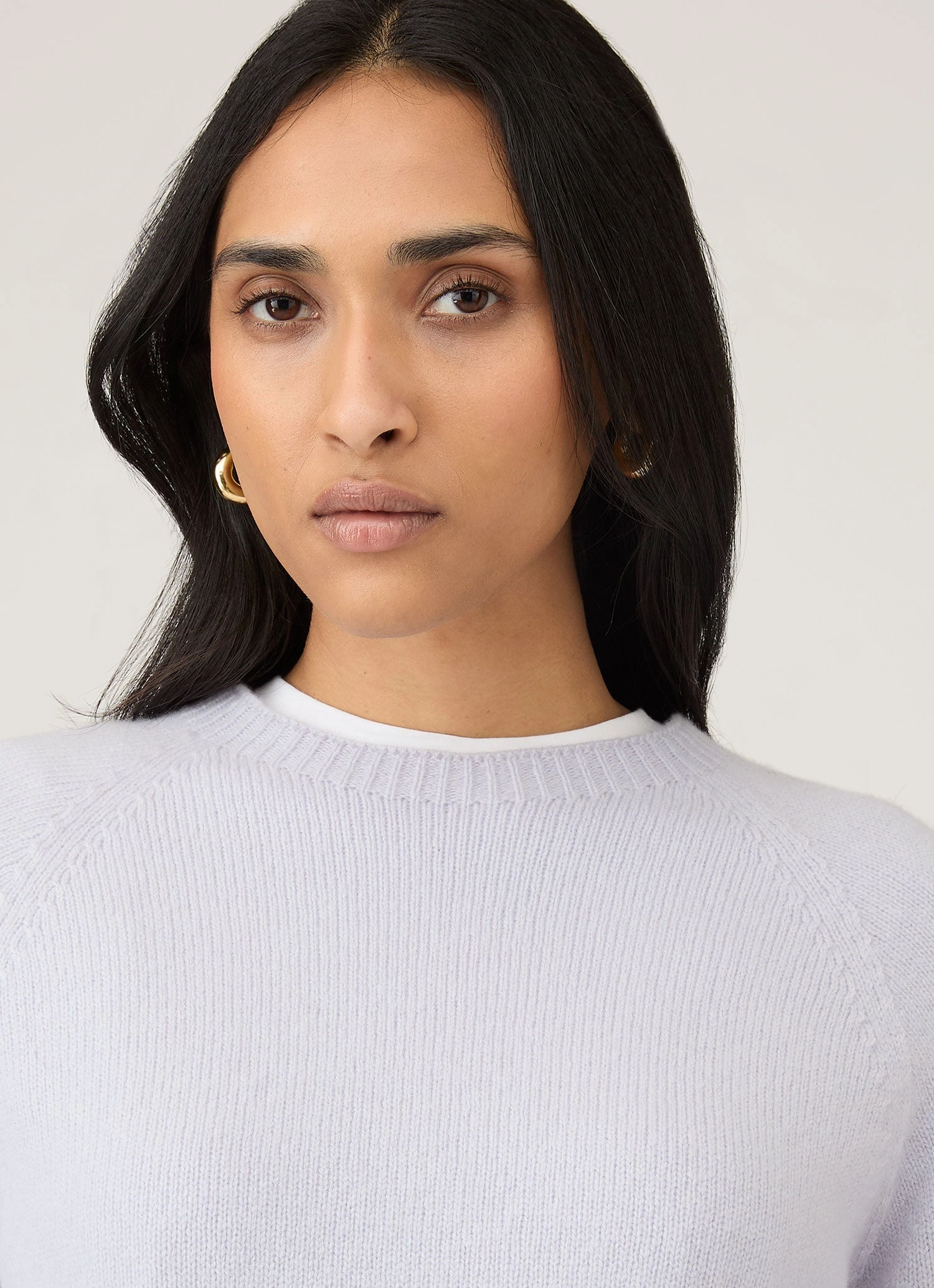 Women's Lambswool Crew Neck Jumper in Ice Blue Quick Layer