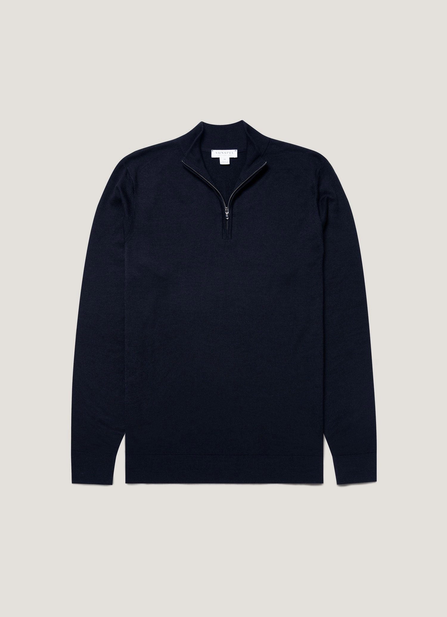 Anti Static Technology Men's Extra-Fine Merino Zip Neck in Light Navy