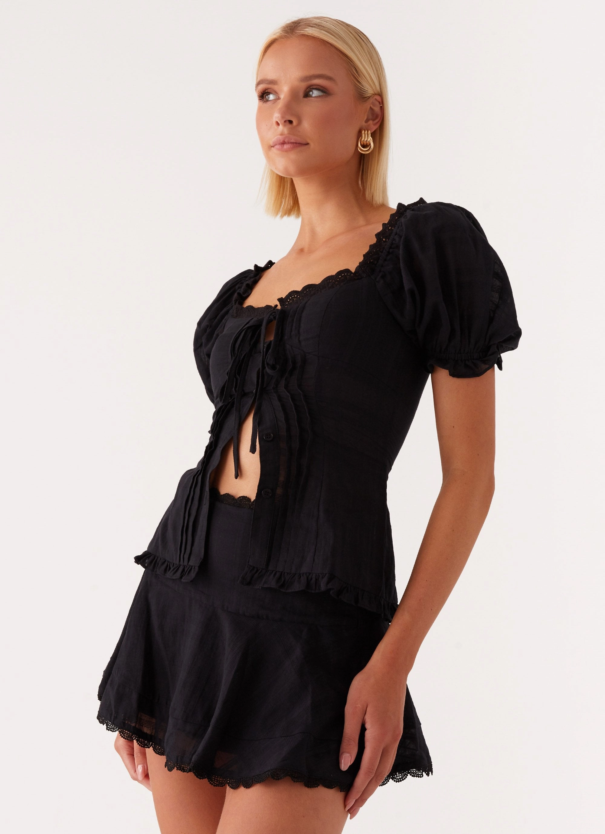 Hundred Percent Mini Skirt - Black Soft Interior Relaxed Fit