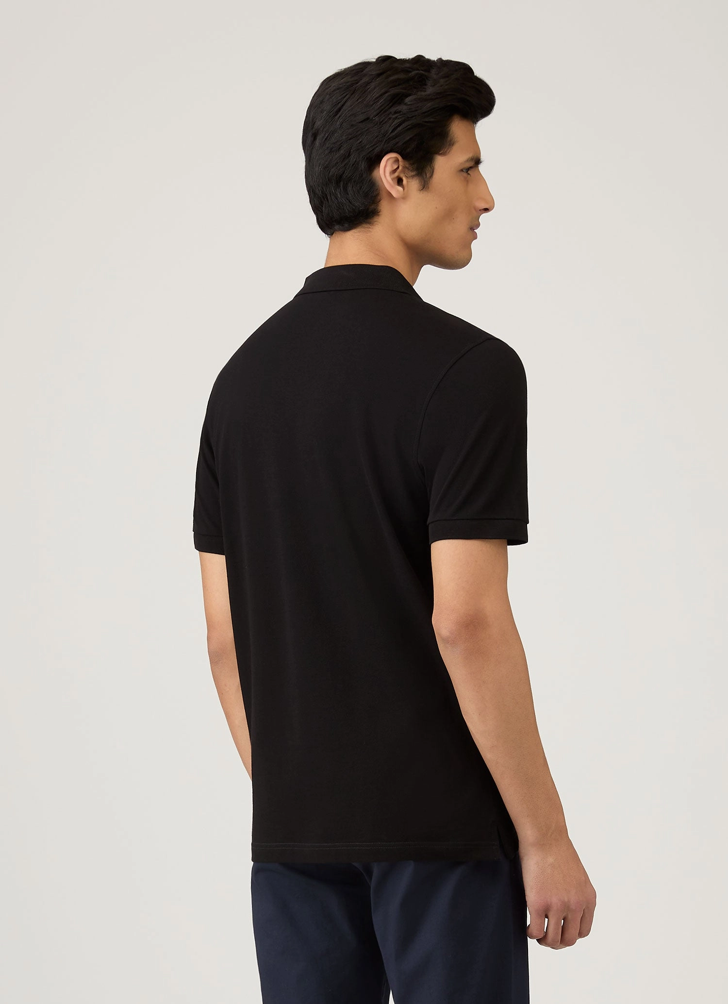 Men's Piqu?? Polo Shirt in Black Performance Wear