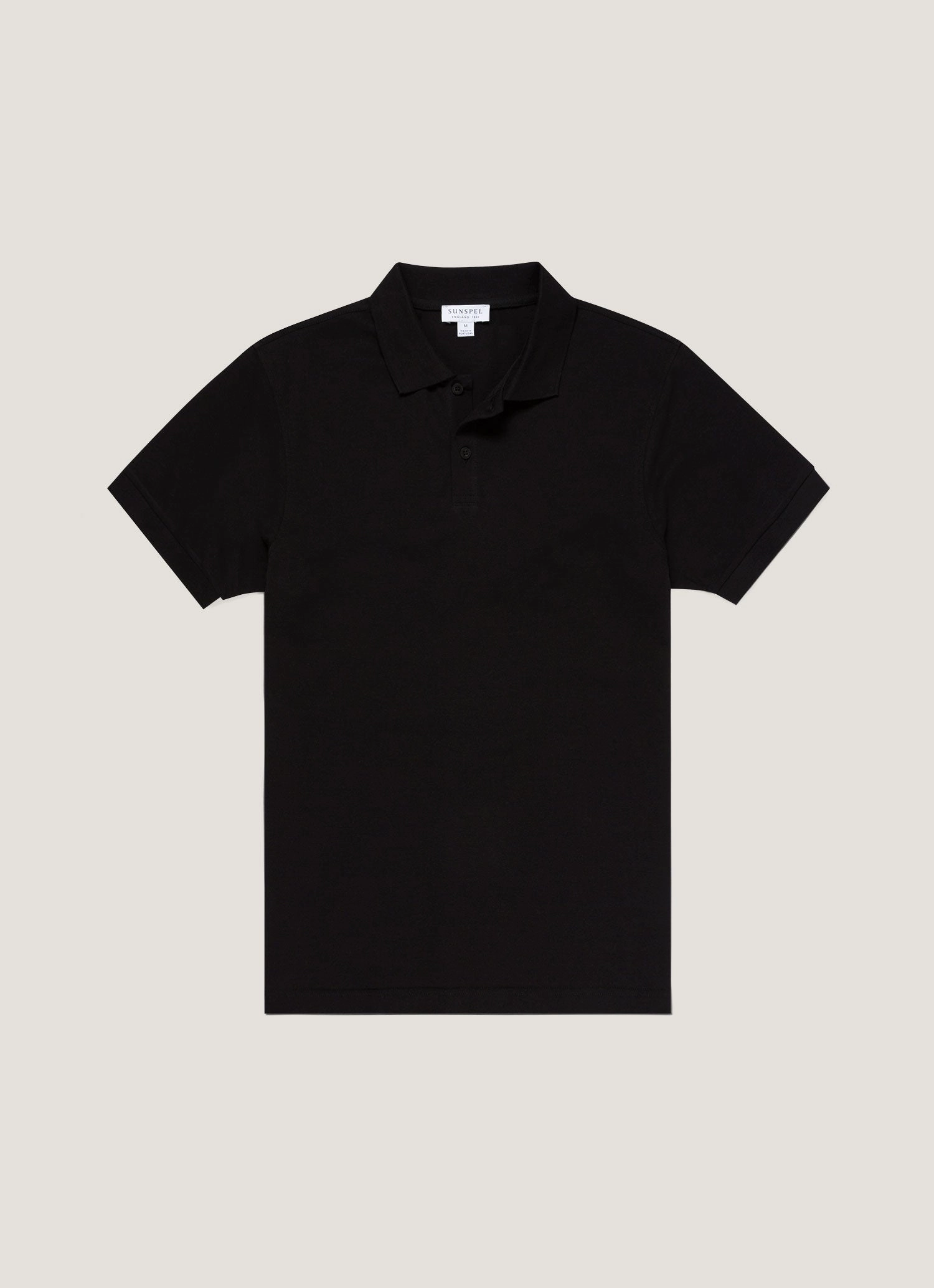 Men's Piqu?? Polo Shirt in Black Outdoor Wear Versatile Look