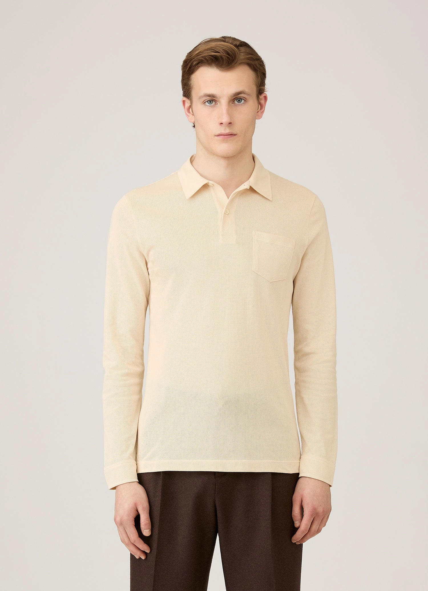 Performance Ready Men's Long Sleeve Riviera Polo Shirt in Undyed