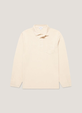 Casual Layer Men's Long Sleeve Riviera Polo Shirt in Undyed Men's Long Sleeve Riviera Polo Shirt in Undyed Chill Vibe Outdoor Style