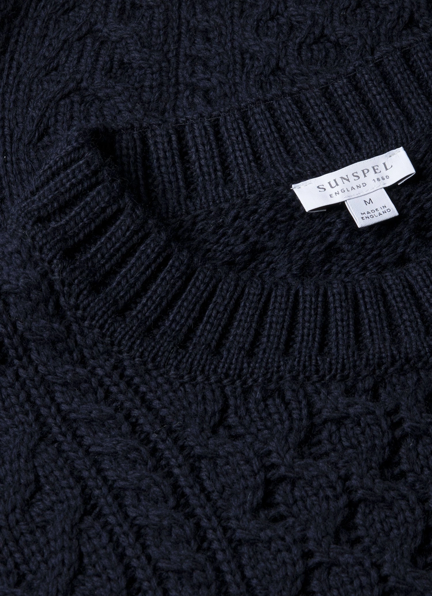 Men's Cable Knit Jumper in Navy Smart Style