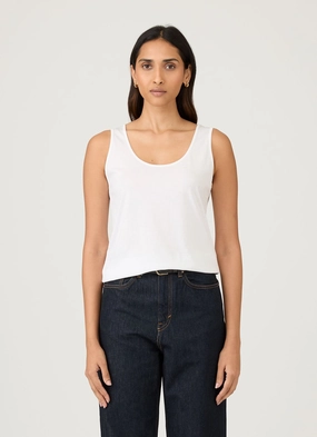 Casual Staple Wear Women's Classic Vest in White Casual Comfort Layer Women's Classic Vest in White