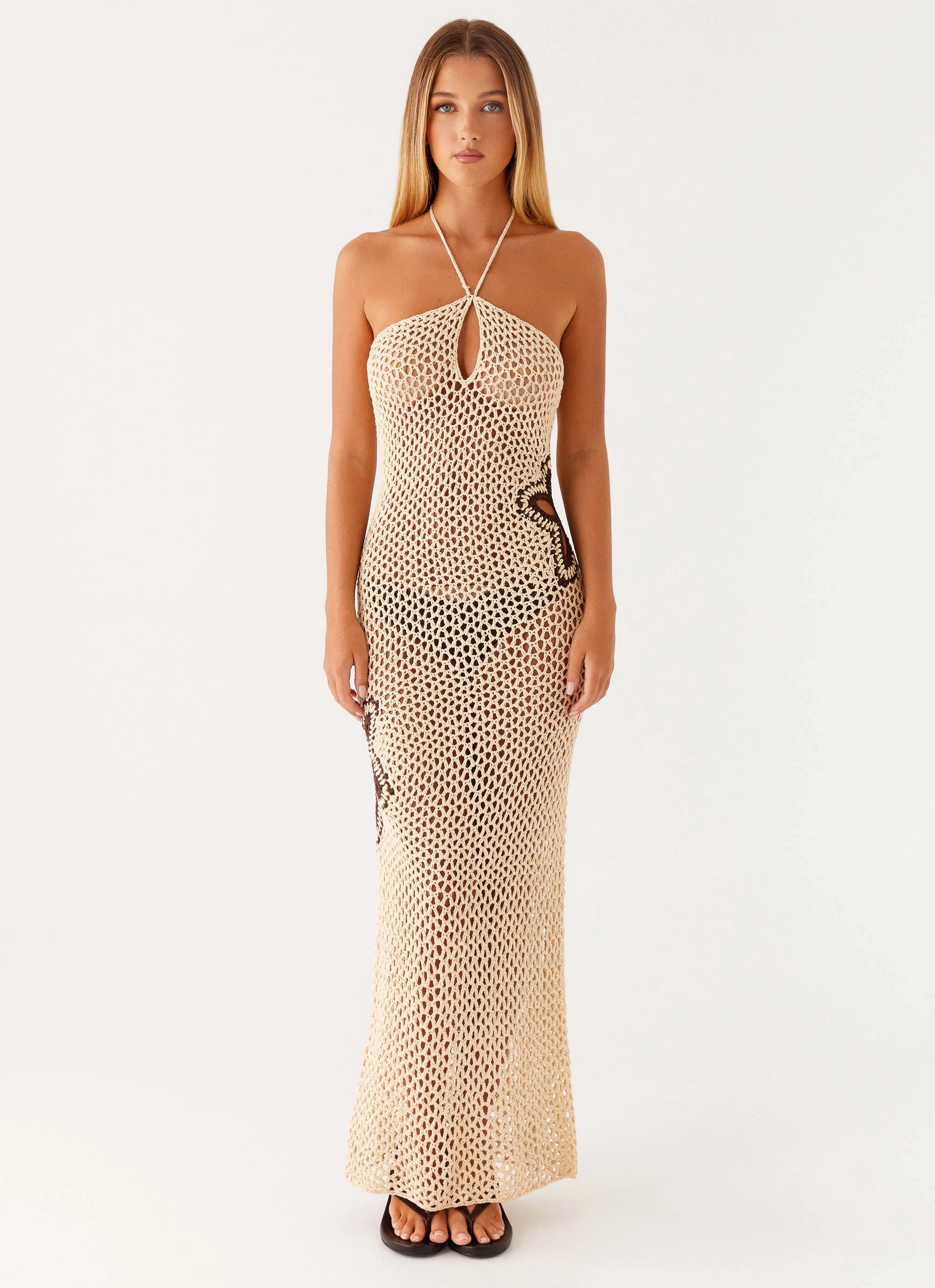 Aster Crochet Maxi Dress - Pastel Yellow Sleek Look