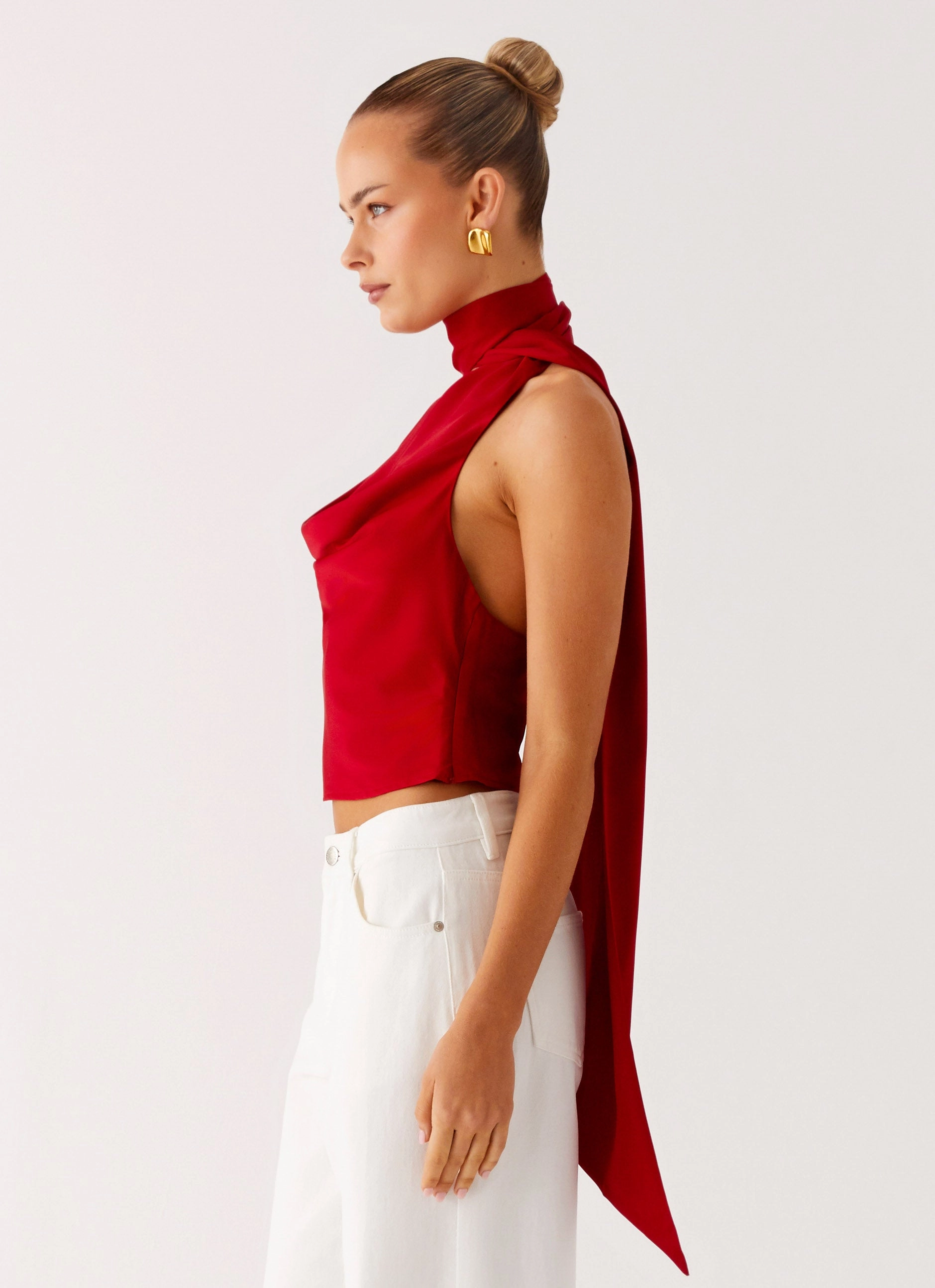 FlexibleCuffs Noise Reducing Fabric Treatment Catching Feelings Top - Red