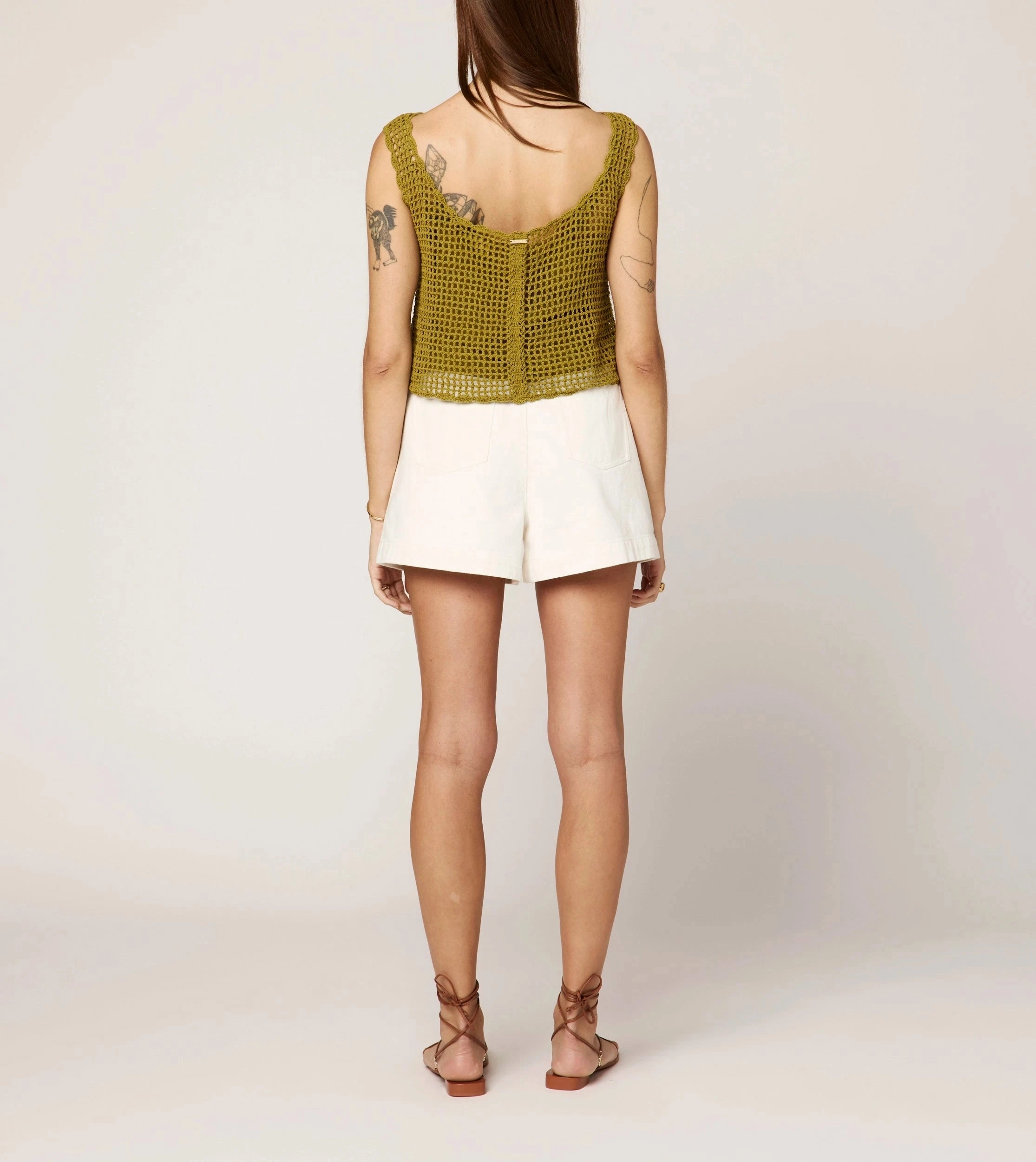 Caylee Crochet Top | Moss TexturedSurface
