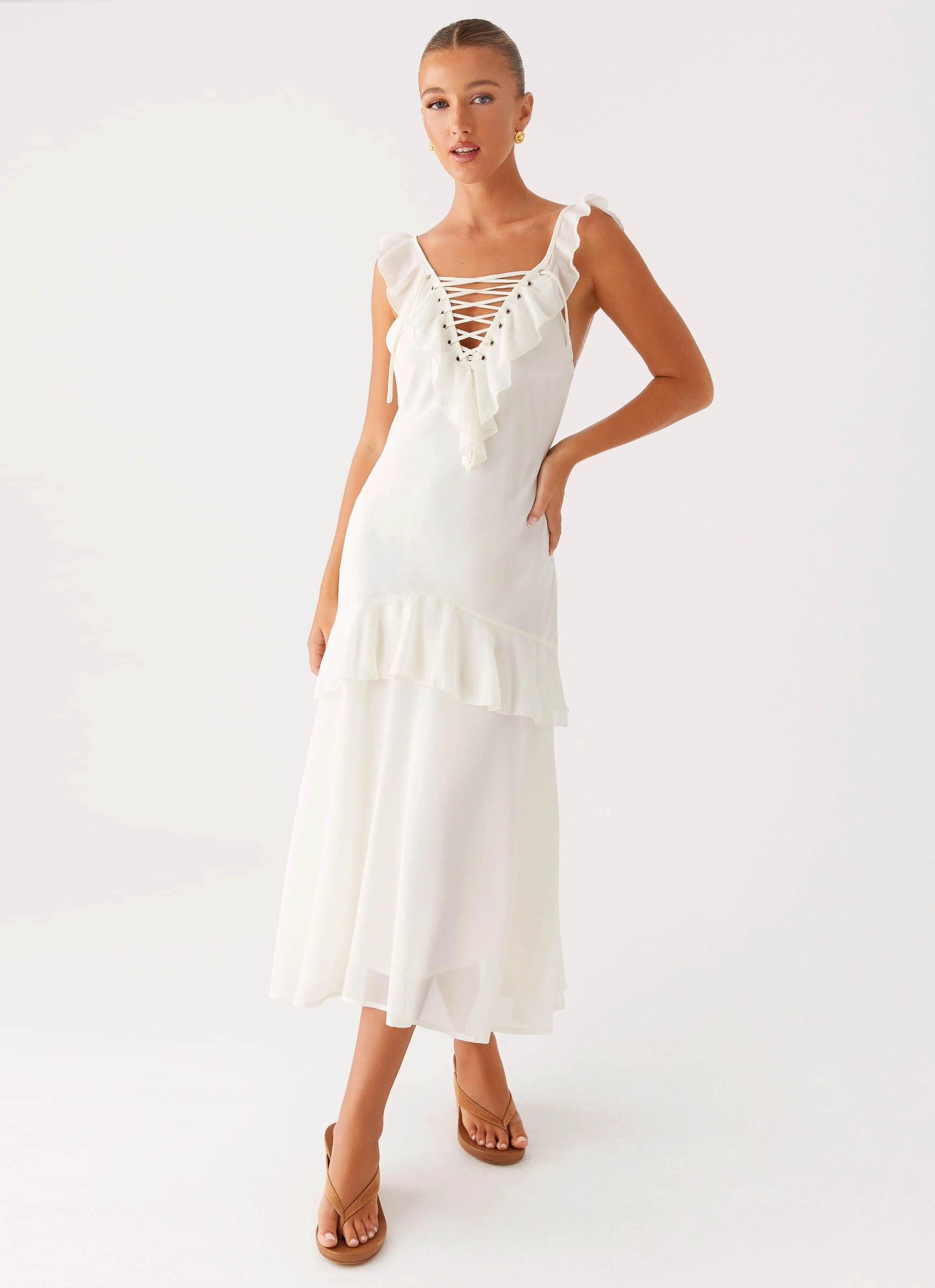 Casual Lines Celie Midi Dress - Ivory