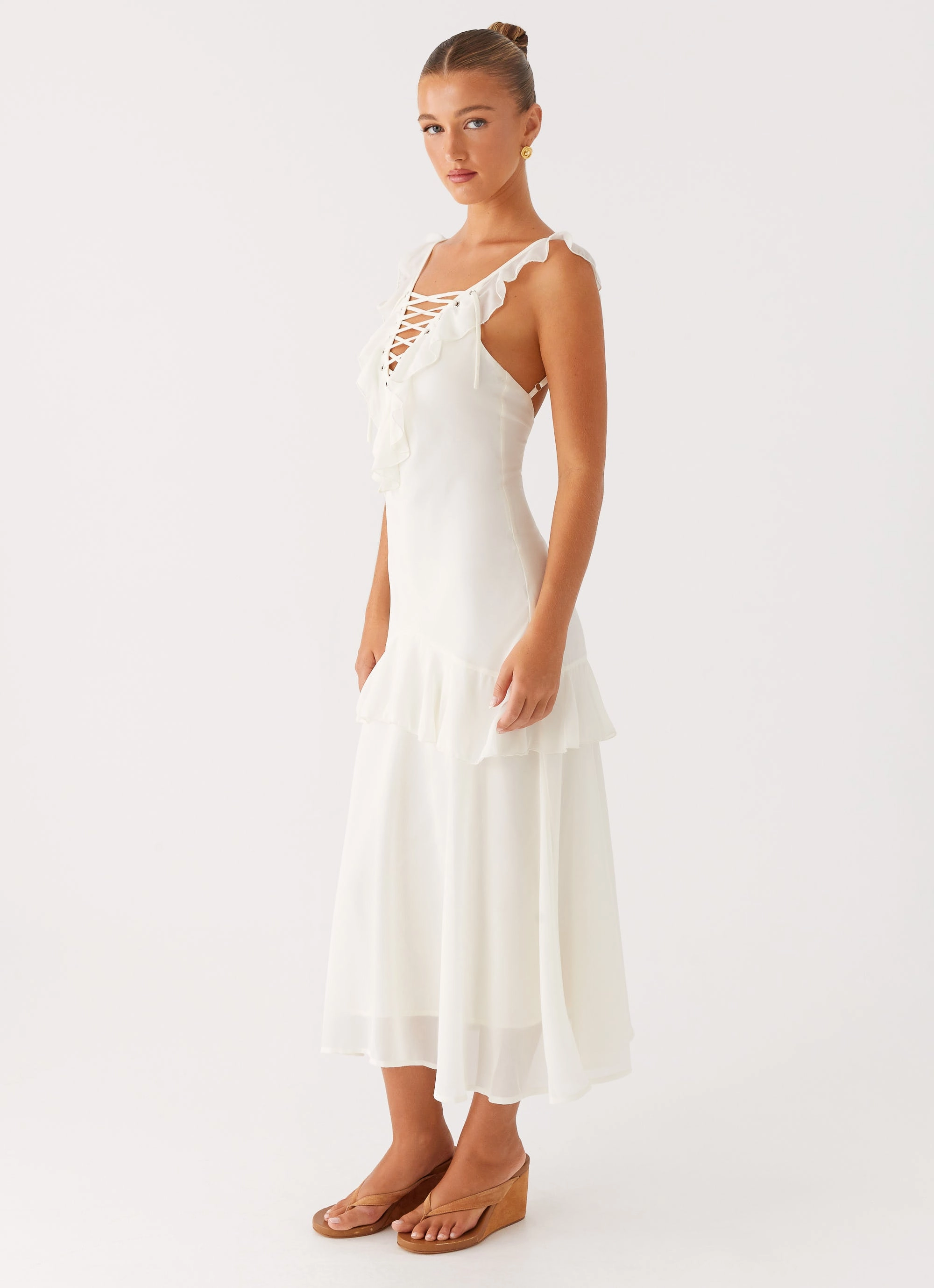 Lightweight Material Versatile Wear Celie Midi Dress - Ivory