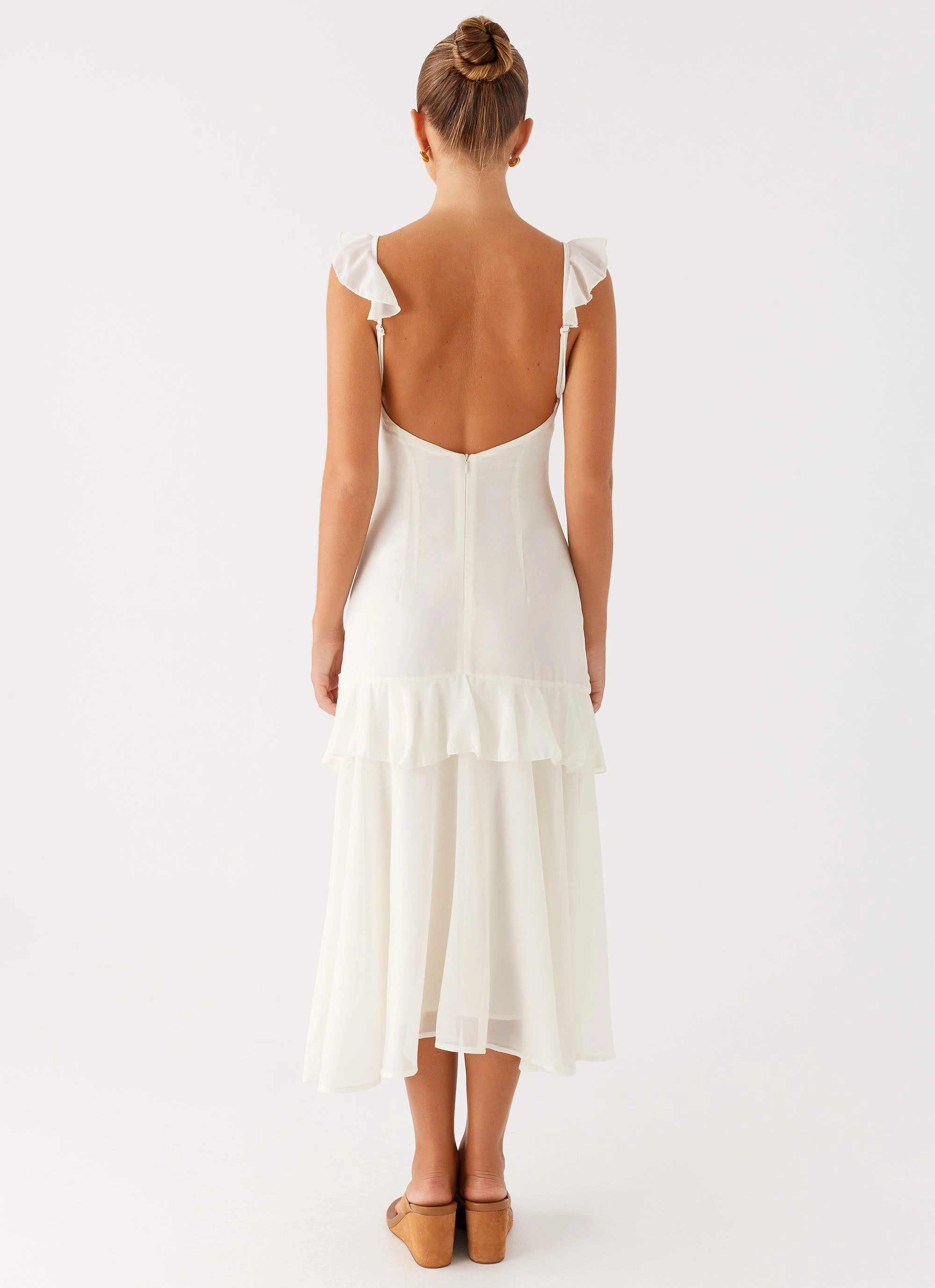 Lightweight warm-weather dress Celie Midi Dress - Ivory